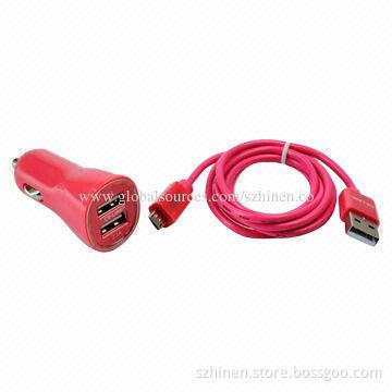 Car Charger with 5V DC/1A and 2.1A Output, Convenient to Use